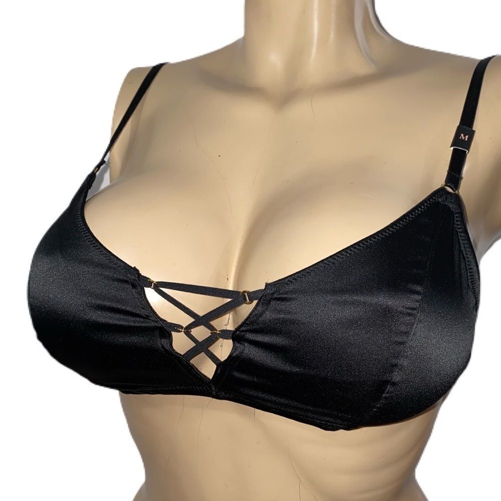 Victorias Secret Satin lace up Padded bralette bra